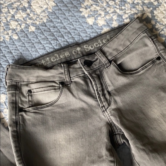 Articles of Society Mya Light Gray Skinny Jeans 23 - Picture 2 of 7